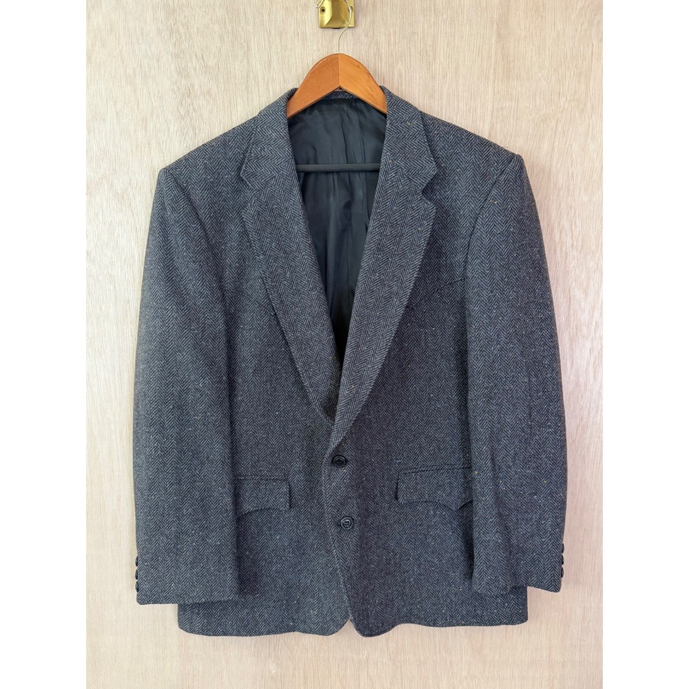 Circle S Dallas Texas Mens Grey Herringbone Wool Western Suit Jacket Blazer